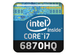 Intel Core i7 6870HQ Insignia/logotipo adhesivo de caja abovedada con efecto cromado de 1"x1"