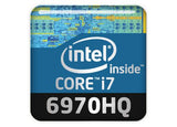 Intel Core i7 6970HQ Insignia/logotipo adhesivo de caja abovedada con efecto cromado de 1"x1"