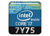 Intel Core i7 7Y75 1"x1" Chrome Effect Domed Case Badge / Sticker Logo
