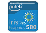 Intel Iris Pro Graphics 580 1"x1" Chrome Effect Domed Case Badge / Sticker Logo