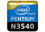 Intel Pentium N3540 1"x1" Chrome Effect Domed Case Badge / Sticker Logo
