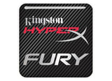 Kingston HyperX Fury 1"x1" Chrome Effect Domed Case Badge / Sticker Logo