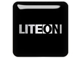 Lite On Black 1"x1" Badge de boîtier bombé effet chromé / Logo autocollant