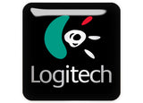 Logitech 1"x1" Badge de boîtier bombé effet chromé / Logo autocollant