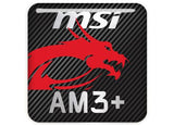 MSI AM3+ 1"x1" Badge de boîtier bombé effet chromé / Logo autocollant