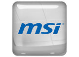 MSI Bleu 1"x1" Chrome Effet Dôme Case Badge / Autocollant Logo