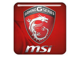 MSI Gaming G Series Rouge 1"x1" Chrome Effet Dôme Case Badge / Autocollant Logo