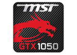 MSI GeForce GTX 1050 1"x1" Badge de boîtier bombé effet chromé / Logo autocollant