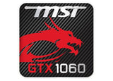 MSI GeForce GTX 1060 1"x1" Badge de boîtier bombé effet chromé / Logo autocollant