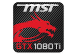 MSI GeForce GTX 1080 Ti 1"x1" Badge de boîtier bombé effet chromé / Logo autocollant