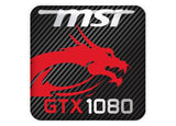 MSI GeForce GTX 1080 1"x1" Badge de boîtier bombé effet chromé / Logo autocollant