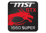 MSI GeForce GTX 1660 Super 1"x1" Badge de boîtier bombé effet chromé / Logo autocollant