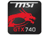 MSI GeForce GTX 740 1"x1" Badge de boîtier bombé effet chromé / Logo autocollant