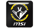 MSI Gaming Hawk 1"x1" Chrome Effet Dôme Case Badge / Autocollant Logo
