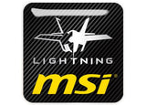 MSI Gaming Lightning 1"x1" Chrome Effet Dôme Case Badge / Autocollant Logo