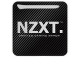 Insignia/logotipo adhesivo de caja abovedada con efecto cromado de NZXT de 1"x1"