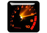Overclocked Odometer 1"x1" Chrome Effect Domed Case Badge / Sticker Logo