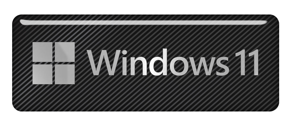 Windows 11 2.75x1 Chrome Effect Domed Case Badge / Sticker Logo