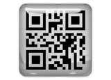 l337 (Leet) in QR 1"x1" Chrome Effect Domed Case Badge / Sticker Logo