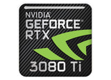 nVidia GeForce RTX 3080 Ti 1"x1" Chrome Effect Domed Case Badge / Sticker Logo