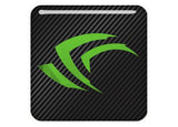 Insignia/logotipo adhesivo de caja abovedada con efecto cromado de 1"x1" verde "Claw" de nVidia