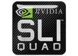 Insignia/logotipo adhesivo de caja abovedada con efecto cromado de 1"x1" para nVidia SLI Quad
