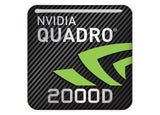 nVidia Quadro 2000D 1"x1" Badge de boîtier bombé effet chromé / Logo autocollant