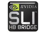 nVidia SLI HB Bridge 1"x1" Estuche abovedado con efecto cromado Insignia/logotipo adhesivo