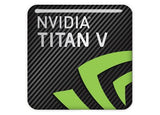 Insignia/logotipo adhesivo de caja abovedada con efecto cromado de 1"x1" para nVidia Titan V