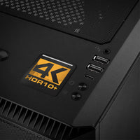 Insignia/logotipo adhesivo de caja abovedada con efecto cromado 4K HDR10+ de 1"x1"