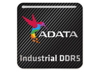 ADATA Industrial DDR5 RAM 1"x1" Chrome Effect Domed Case Badge / Sticker Logo