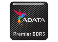 ADATA Premier DDR5 RAM 1"x1" Chrome Effect Domed Case Badge / Sticker Logo