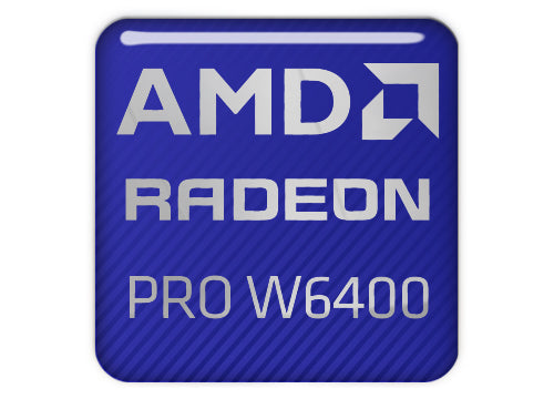 AMD Radeon PRO W6400 1"x1" Chrome Effect Domed Case Badge / Sticker Logo