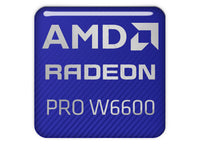 AMD Radeon PRO W6600 1"x1" Chrome Effect Domed Case Badge / Sticker Logo