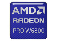 AMD Radeon PRO W6800 1"x1" Chrome Effect Domed Case Badge / Sticker Logo