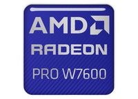 AMD Radeon PRO W7600 1"x1" Chrome Effect Domed Case Badge / Sticker Logo