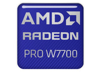 AMD Radeon PRO W7700 1"x1" Chrome Effect Domed Case Badge / Sticker Logo