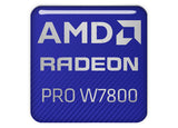 AMD Radeon PRO W7800 1"x1" Chrome Effect Domed Case Badge / Sticker Logo
