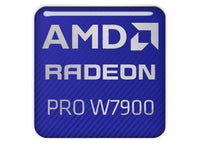 AMD Radeon PRO W7900 1"x1" Chrome Effect Domed Case Badge / Sticker Logo