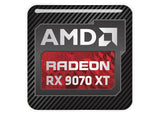 AMD Radeon RX 9070 XT 1"x1" Chrome Effect Domed Case Badge / Sticker Logo