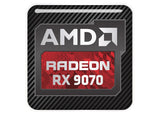 AMD Radeon RX 9070 1"x1" Chrome Effect Domed Case Badge / Sticker Logo