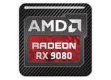 AMD Radeon RX 9080 1"x1" Chrome Effect Domed Case Badge / Sticker Logo