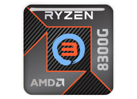 AMD Ryzen 3 8300G 1"x1" Chrome Effect Domed Case Badge / Sticker Logo