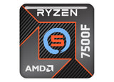 AMD Ryzen 5 7500F 1"x1" Insignia de caja abovedada con efecto cromado / Logotipo adhesivo