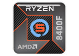 AMD Ryzen 5 8400F 1"x1" Chrome Effect Domed Case Badge / Sticker Logo
