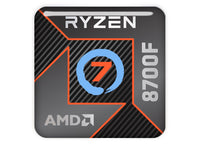 AMD Ryzen 7 8700F 1"x1" Chrome Effect Domed Case Badge / Sticker Logo