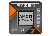 AMD Ryzen 7 9800X3D 1"x1" Chrome Effect Domed Case Badge / Sticker Logo