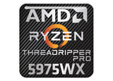 AMD Ryzen Threadripper Pro 5975WX 1"x1" Chrome Effect Domed Case Badge / Sticker Logo