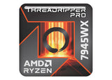 AMD Ryzen Threadripper Pro 7945WX 1"x1" Badge de boîtier bombé effet chromé / Logo autocollant