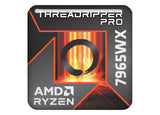 AMD Ryzen Threadripper Pro 7965WX 1"x1" Chrome Effect Domed Case Badge / Sticker Logo